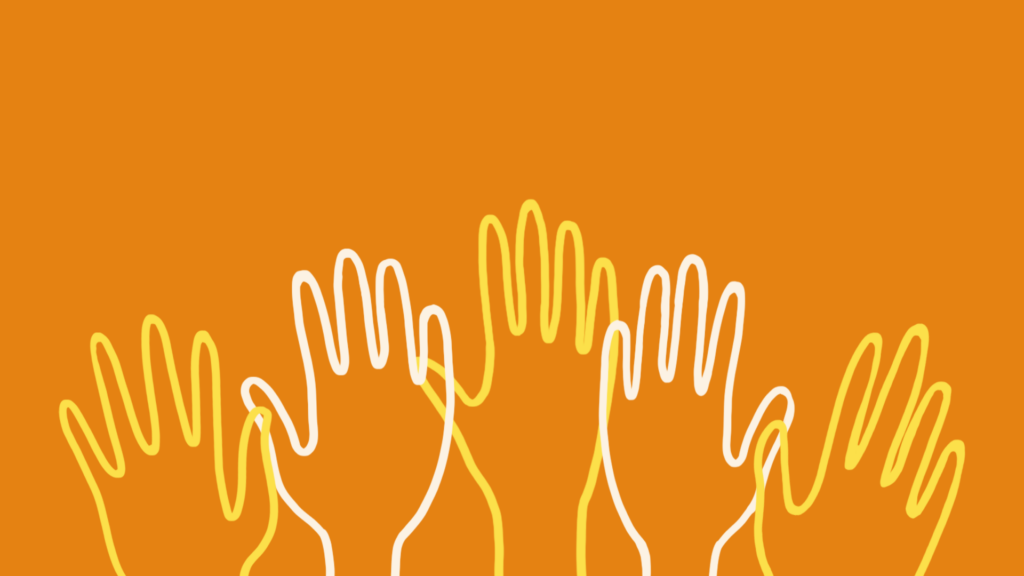 An Illustration of hands reaching up - representing getting involved