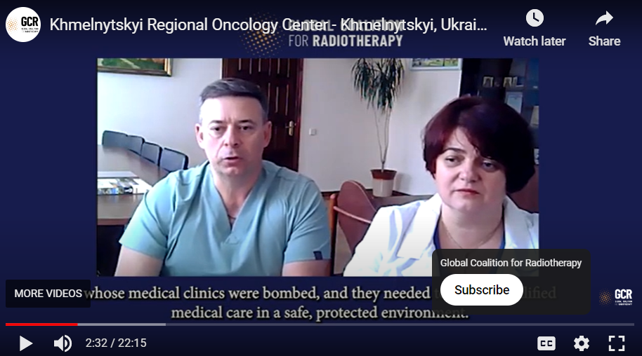 On 15 September 2022 GCR’s Director of Communications, Darien Laird, interviewed Moroz Vycheslav, Director of the Oncology Center and abdominal surgeon at the Khmelnytskyi Regional Oncology Center, along with Yurchishyna Svitlana, Head of Radiotherapy Department, to get a glimpse of how the war has affected their day to day cancer care.