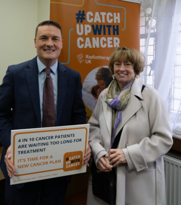 Professor Pat Price and Wes Streeting at Westminster event for #CatchUpWithCancer