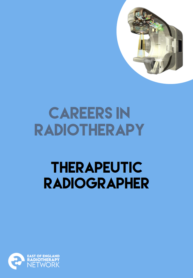 Blue booklet cover for Careers in Radiotherapy
